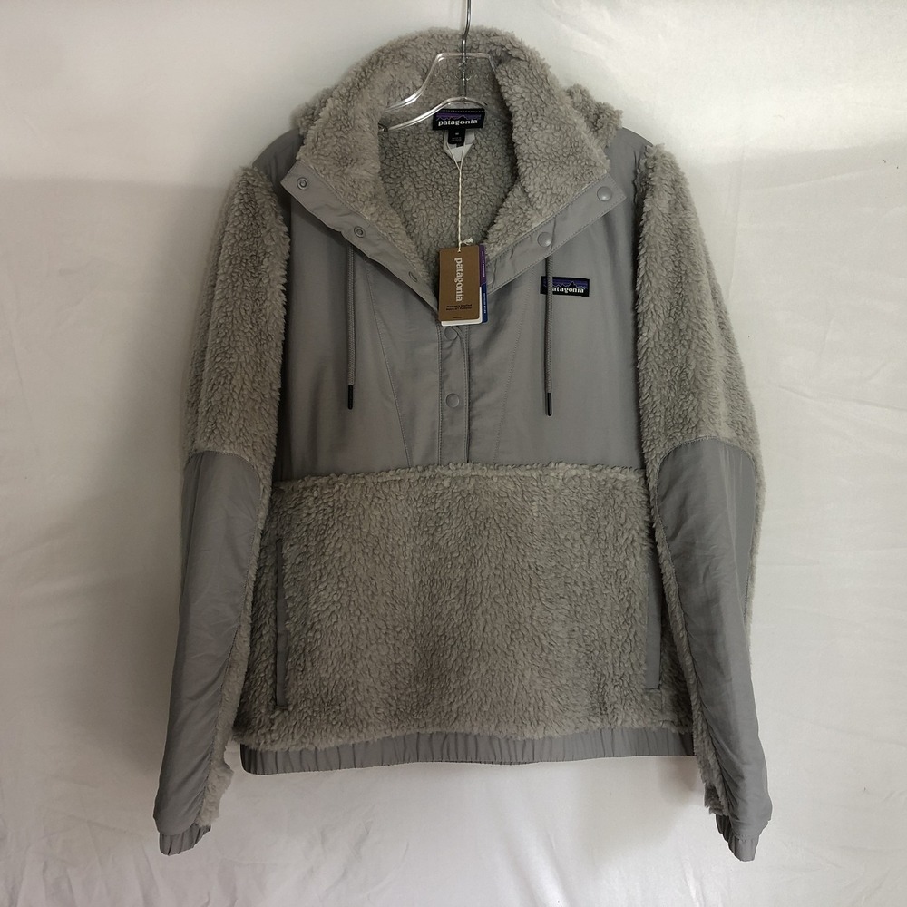 NEW Patagonia Jacket Womens Medium Gray Shelled Retro-X Fleece Hooded Anorak
